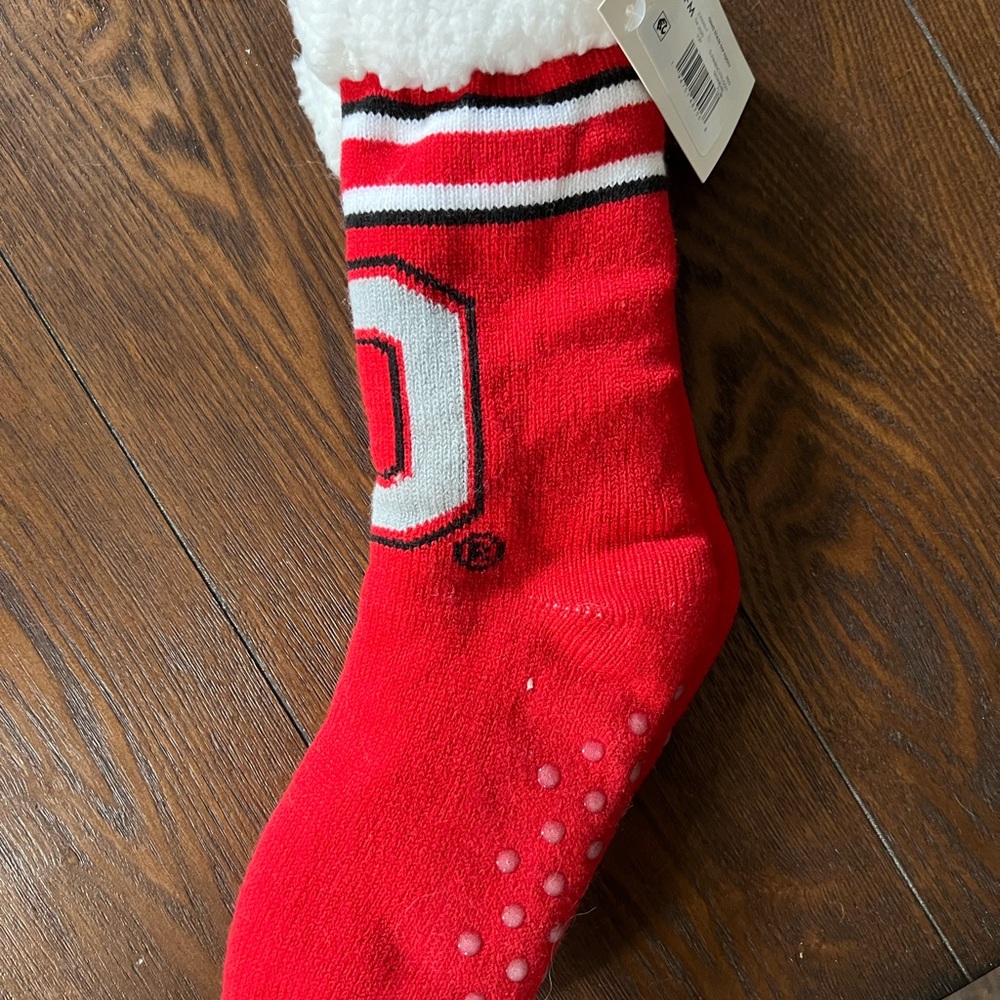 NWT Ohio State Red and White Cozy Knit Stocking